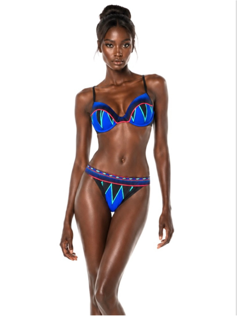 GOTTEX Bikini, Bra Style Underwire Bikini Top Geometric Jewel Tone, Size 8 (6)
